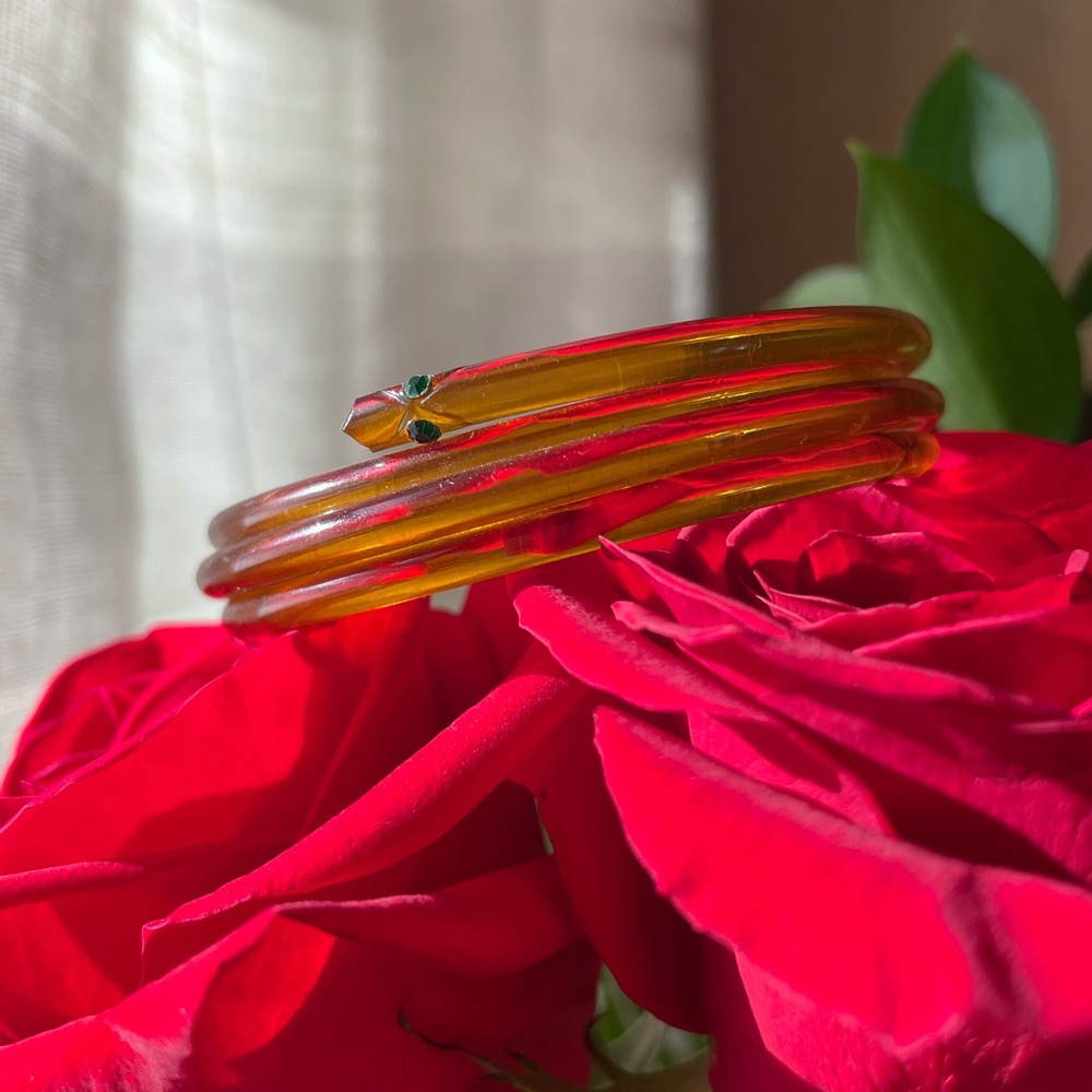 Vintage Celluloid Snake Bracelet - Picture 3 of 14